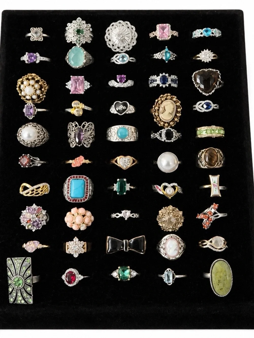 Mixed Gemstone Women's Ring Collection - Multi-Color size 9.5-10